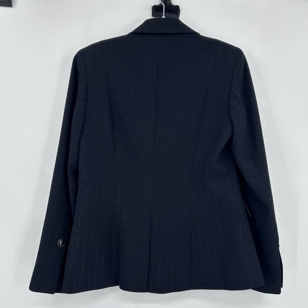 Travis Ayers Women's Black Pink Pinstripe 3 Button Career Blazer Jacket Size 10 - Picture 9 of 12